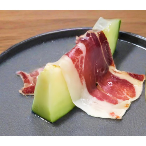Spanish 24M ham with Shizuoka melon roll