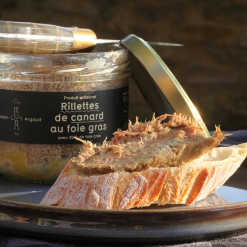 Free range Duck Meat Rillettes With 30% Foie Gras - Glass Jar 180G