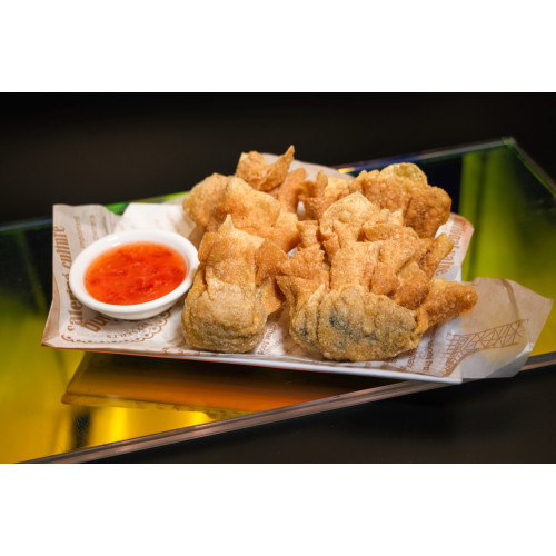 CRISPY WONTON & PORK DUMPLING WITH SPICY AND SWEET SAUCE
