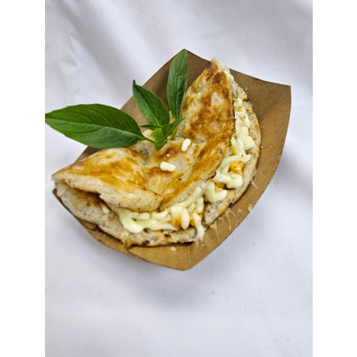 Chicken Curry in Roti with Mozzarella Cheese