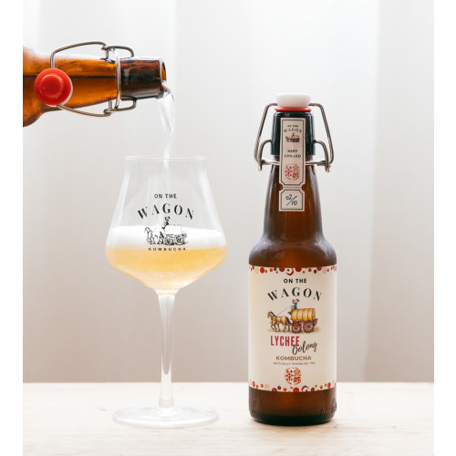 On The Wagon Lychee Oolong Kombucha