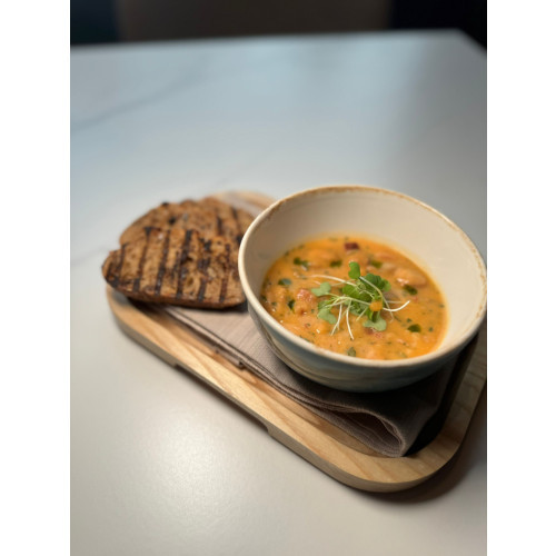 Bean & Chorizo Stew, Rye Bread