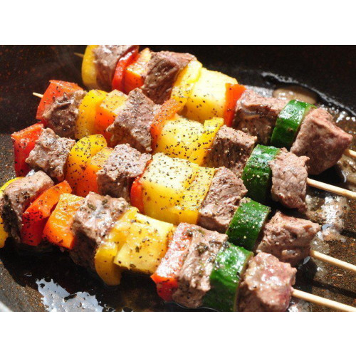 Colorful Diced Beef Tenderloin 2 Skewers