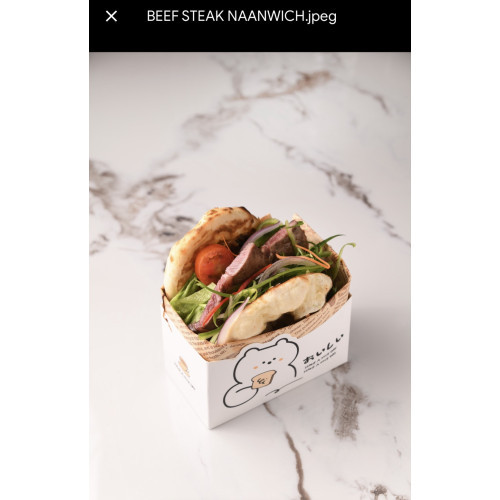 Beef steak naanwich