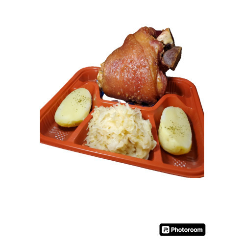 Roasted Pork Knuckle with Sauerkraut & Boiled Potatoes