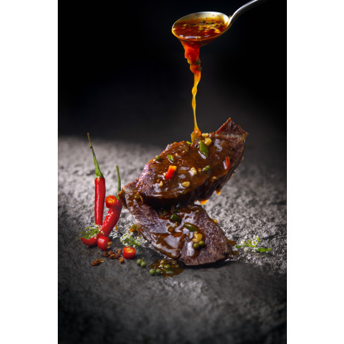 Braised Wagyu Beef Cheek with Sichuan Spicy Sauce