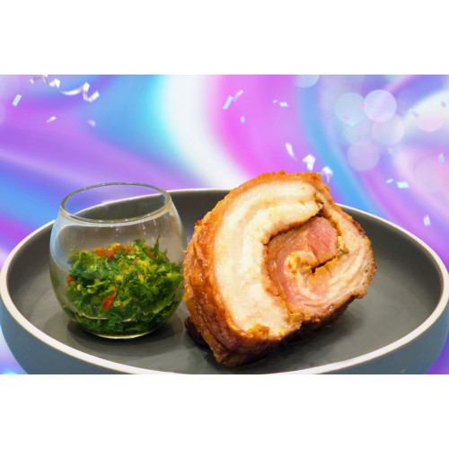 意式迷你烤豬肉捲配阿根廷青醬