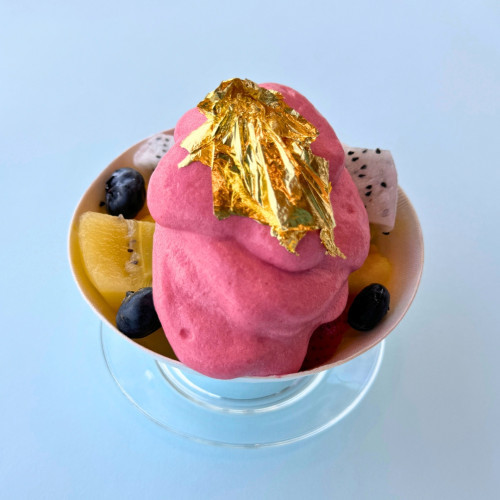 Fresh Fruit Sabayon with Gold Leaf