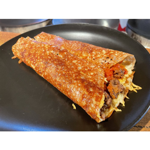 法式牛肉乳酪鹹可麗餅佐自製番茄醬