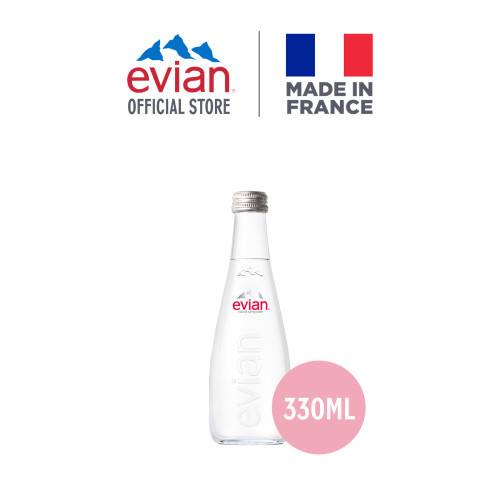evian Natural Mineral Water 330ml Glass